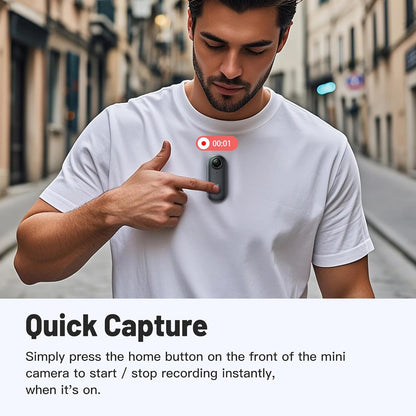 Mini Wearable Action Camera with Magnetic Mount