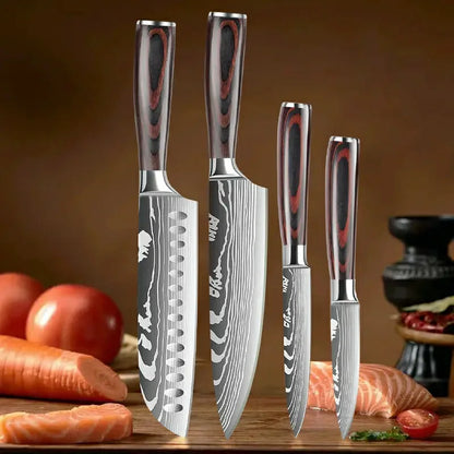 AJP Home 4-Piece Stainless Steel Kitchen Knife Set