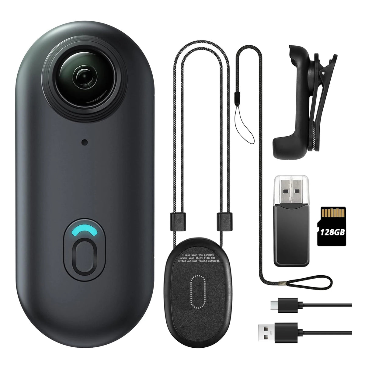 Mini Wearable Action Camera with Magnetic Mount