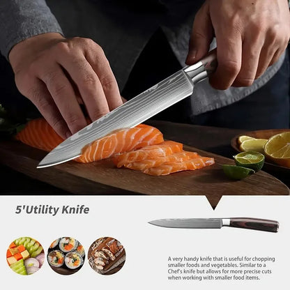 AJP Home 4-Piece Stainless Steel Kitchen Knife Set